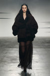 OUDE WAAG Fall/Winter 2025 Teddy/Wool Patchwork Oversized Coat OW-OW-25AW-CT08W1BL900-HEI Black (OW-25AW-CT07)